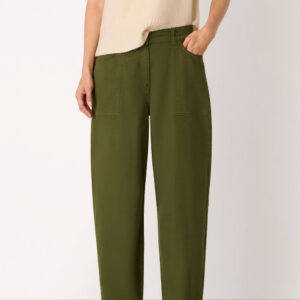 Khaki Casual Cotton Barrel Trouser Khaki Casual Cotton Barrel Trouser
