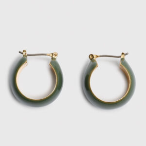 Khaki Enamel Wide Hoop