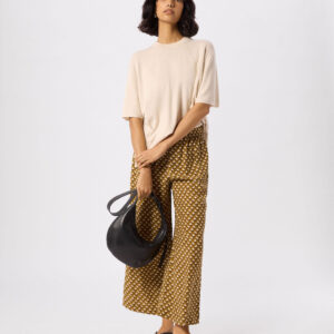 Khaki Ikat Spot Crop Trouser