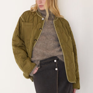 Khaki Reversible Quilted Coat Khaki Reversible Quilted Coat