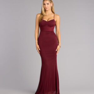 Windsor Khloe Mesh Lace-Up Mermaid Formal Dress Khloe Mesh Lace-Up Mermaid Formal Dress