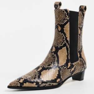 AEYDE Kiki Snake Print Chelsea Boots