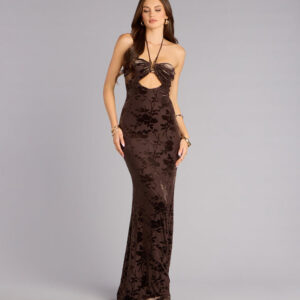 Windsor Kilah Flocked Velvet Mermaid Dress Kilah Flocked Velvet Mermaid Dress