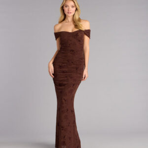 Windsor Kourt Flocked Velvet Mermaid Formal Dress Kourt Flocked Velvet Mermaid Formal Dress