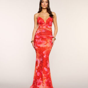 Windsor Kristen Printed Rhinestone Formal Dress