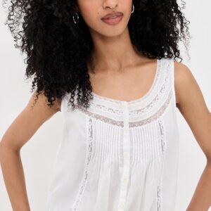 Madewell Lace-Insert Pintuck Sleeveless Top