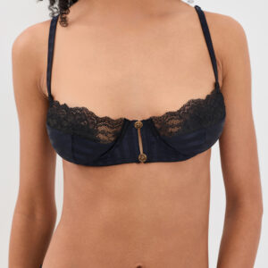 Versace Lace Trim Silk Bra