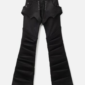 GRACE ELWOOD Lace Up Side Tuck Pants