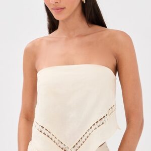 SIMKHAI Lahni Linen Lace Top