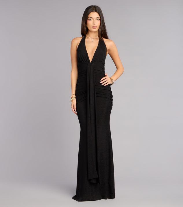 Windsor Laney Plunging Halter Mermaid Dress