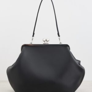 Coach Large Leather Kiss-Lock Frame Bag