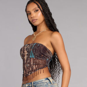Late Night Plans Abstract Crop Top