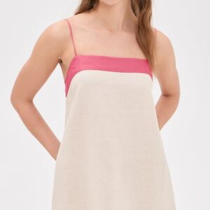 STAUD Laura Linen Mini Dress