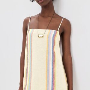 STAUD Laura Linen Mini Dress
