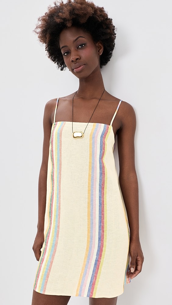 STAUD Laura Linen Mini Dress