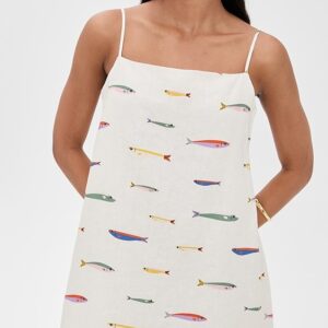 STAUD Laura Linen Mini Dress