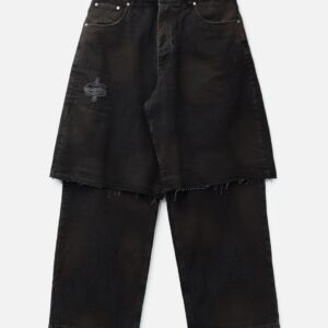 Piet Layered Black Denim Trousers Layered Black Denim Trousers