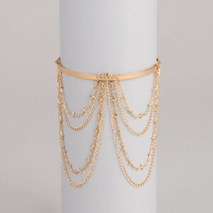 Layered Drama Cross Charm Arm Cuff