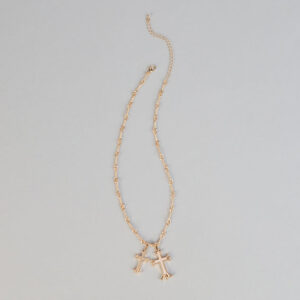 Windsor Layered Faith Double Cross Necklace Layered Faith Double Cross Necklace