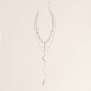 Windsor Layered Sparkle Rhinestone Cross Charm Lariat Necklace Layered Sparkle Rhinestone Cross Charm Lariat Necklace