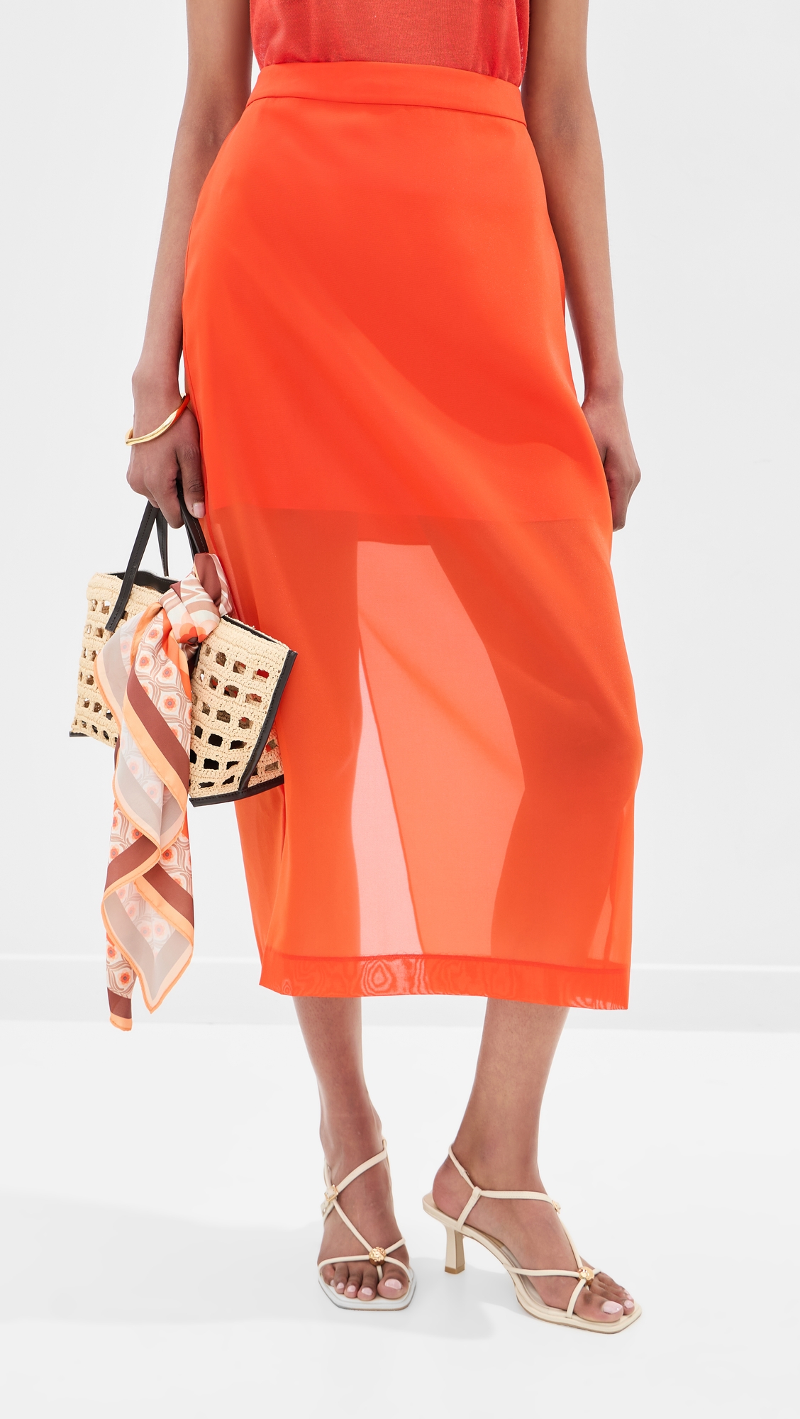 LE BOP Olivia Organza Midi Skirt - Image 3