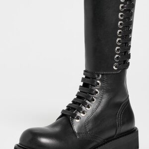 rabanne Leather Combat Boots