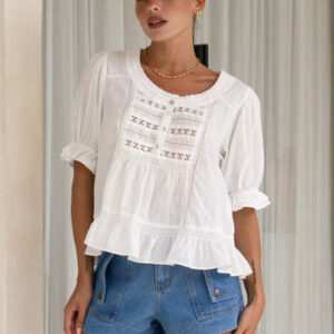 Heychic Leonie White Lace Detail Top Leonie White Lace Detail Top