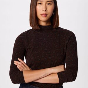 Leopard Print Animal Roll Neck Top