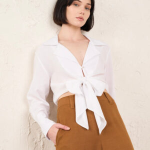 Liana White Collared Blouse