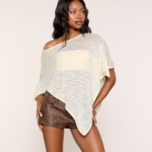 Light Layers Knit Off Shoulder Poncho