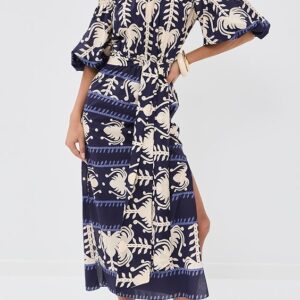 Johanna Ortiz Light Poplin Harbor Hues Ankle Dress