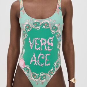 Versace Light Underwater Barocco Placed Print One Piece