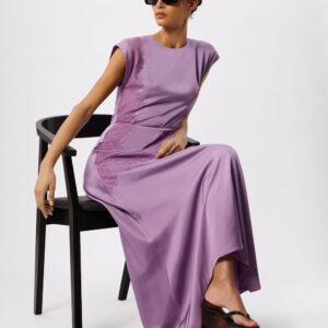 Lilac Lace Insert Asymmetric Dress Lilac Lace Insert Asymmetric Dress