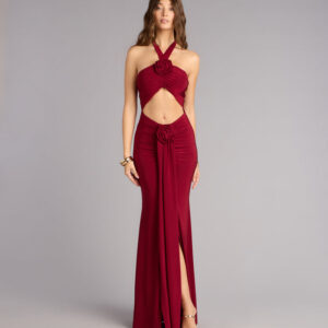 Windsor Lilian Halter Flower Cutout Mermaid Formal Dress Lilian Halter Flower Cutout Mermaid Formal Dress