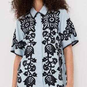 Sea Liliana Applique Mini Shirt Dress