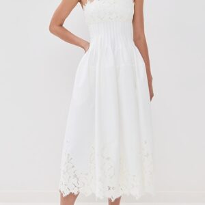 SIMKHAI Lilianna Sleeveless Lace Midi Dress