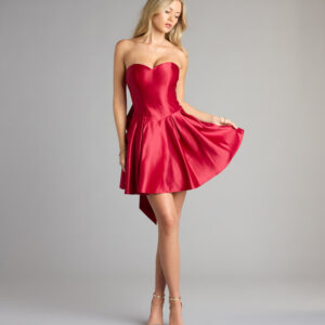 Windsor Lille Bow Back Satin Strapless Skater Dress Lille Bow Back Satin Strapless Skater Dress