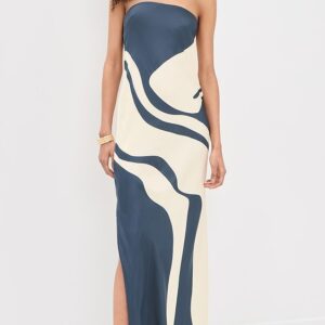 SIR. Lilou Strapless Silk Midi Dress