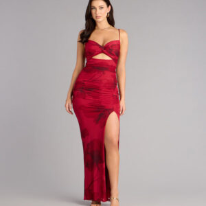 Lily Abstract Print Mermaid Formal Dress