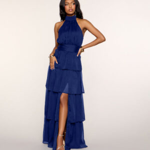Lindsay Halter Ruffle A-Line Maxi Dress
