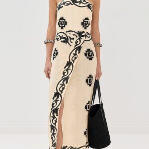 Johanna Ortiz Linen Ancient Ankle Dress