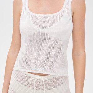 Linen Knit Square Neck Top