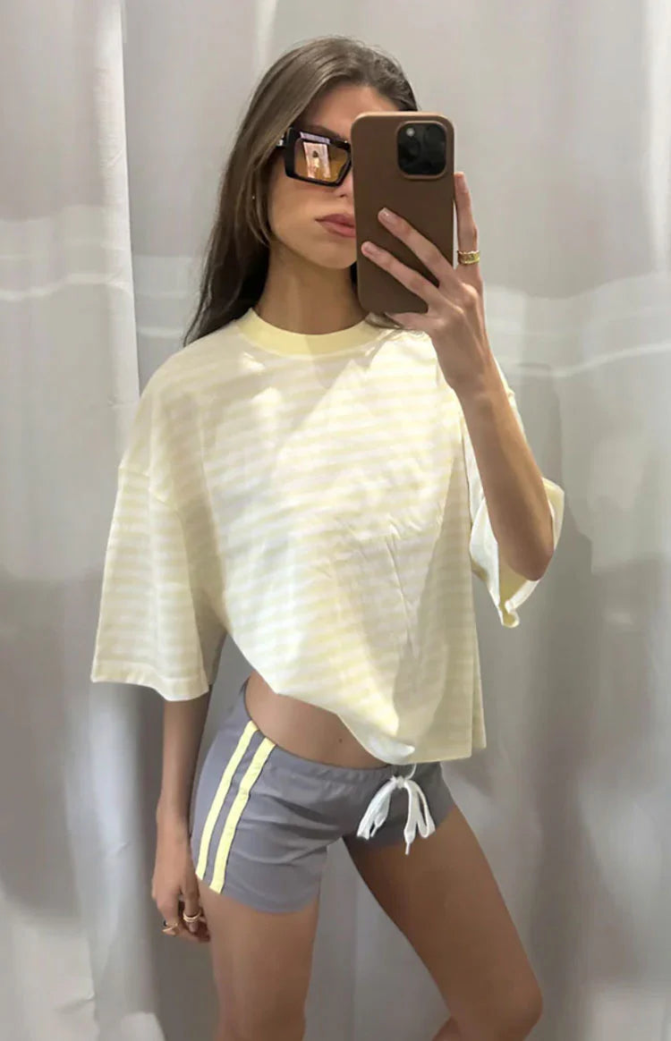 Lioness Lioness Bloom Short Sleeve Top Lemontini Stripe