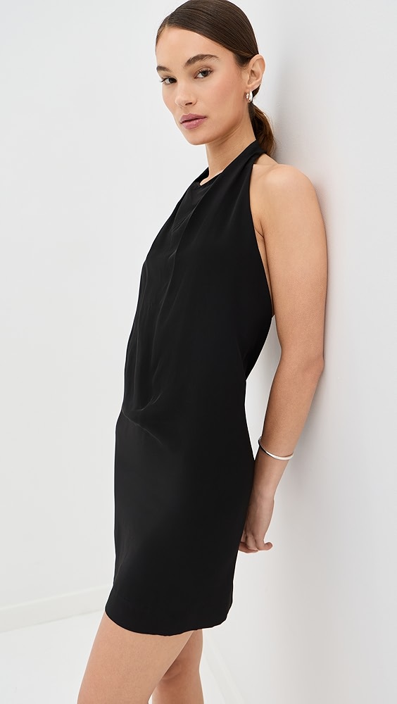 WARDROBE.NYC Liquid Halter Mini Dress