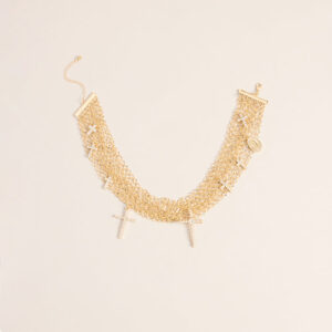 Little Bit Extra Cross Charm Layered Chain Necklace