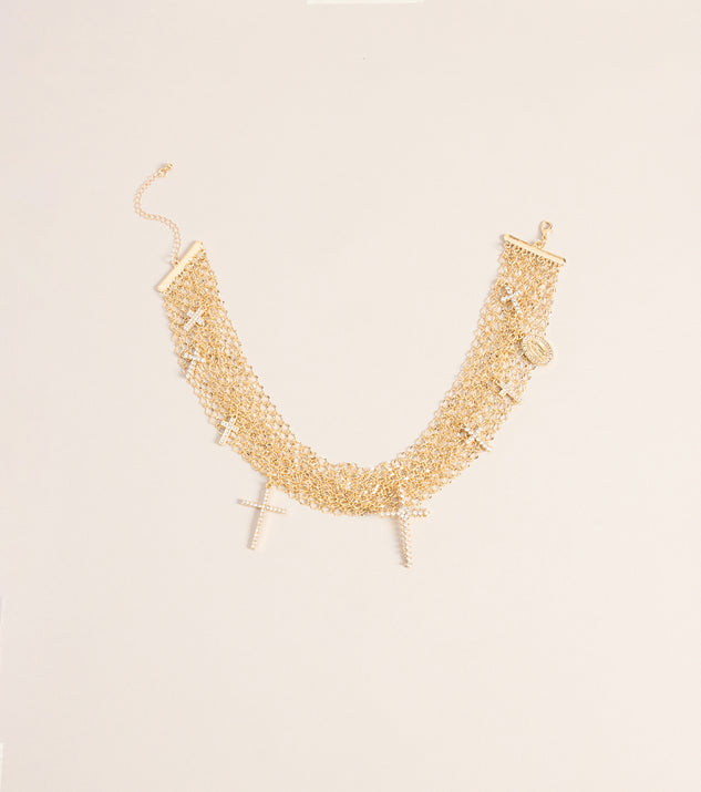 Windsor Little Bit Extra Cross Charm Layered Chain Necklace