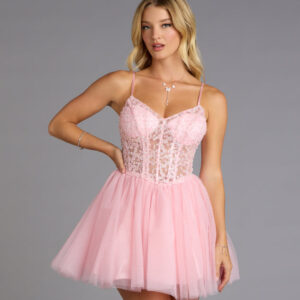 Windsor Liza Corset Tulle Skater Dress Liza Corset Tulle Skater Dress