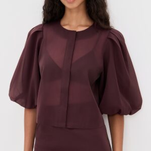 LE BOP Liza Organza Puff Sleeve Top Liza Organza Puff Sleeve Top