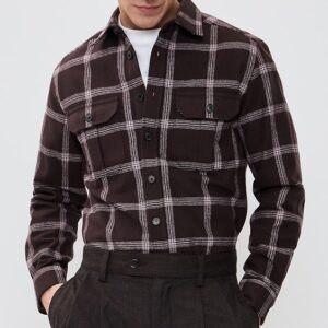 Portuguese Flannel Log Cotton Plaid Overshirt Log Cotton Plaid Overshirt