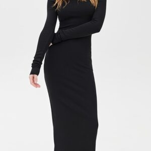 Long Sleeve Crewneck Maxi Dress